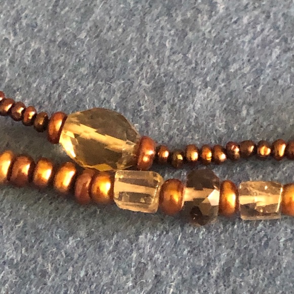 Beaded necklace and bracelet. Each have multi strands. Sterling silver clasp - Picture 6 of 10